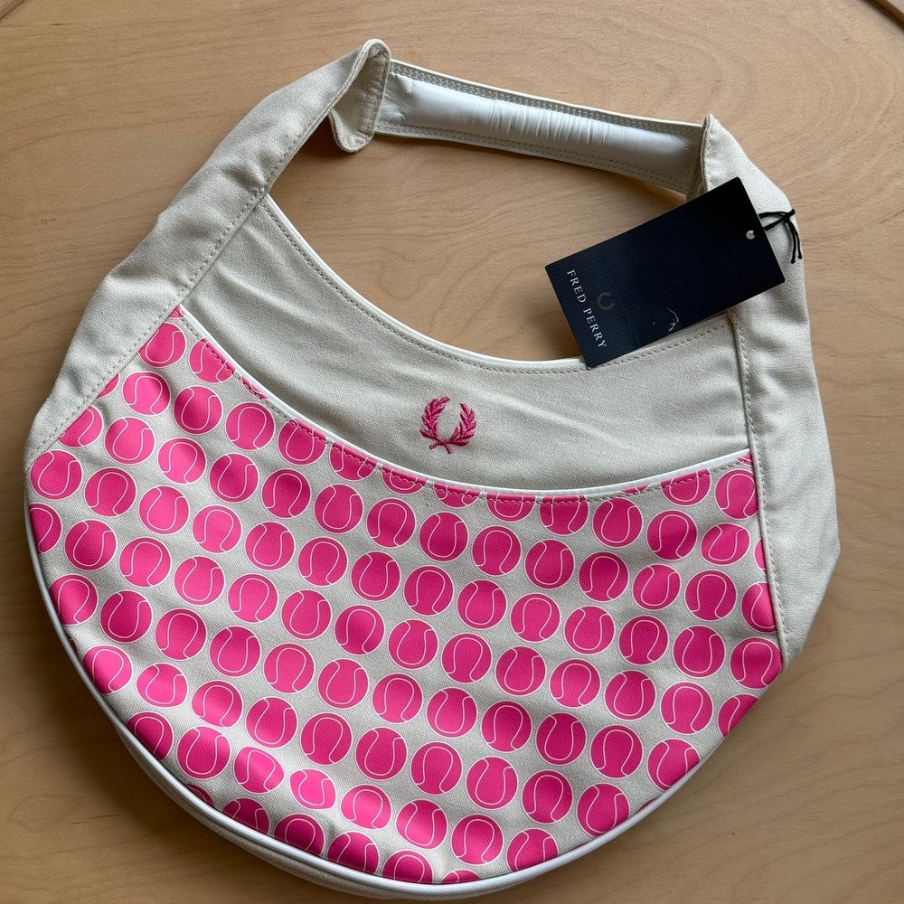 Rare VTG Fred Perry Y2K Tennis Ball Mini Shoulder Bag Pink Canvas Coquette Hobo